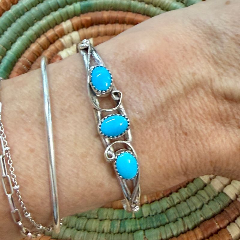 Sleeping Beauty Turquoise Curly Q Cuff Bracelet