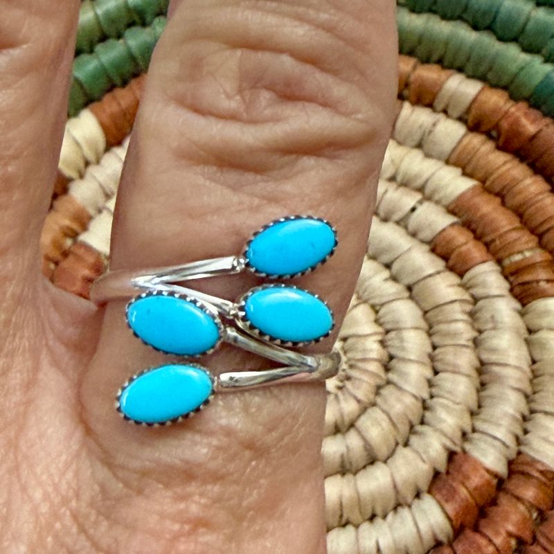 Turquoise Ovals Ring Size 8