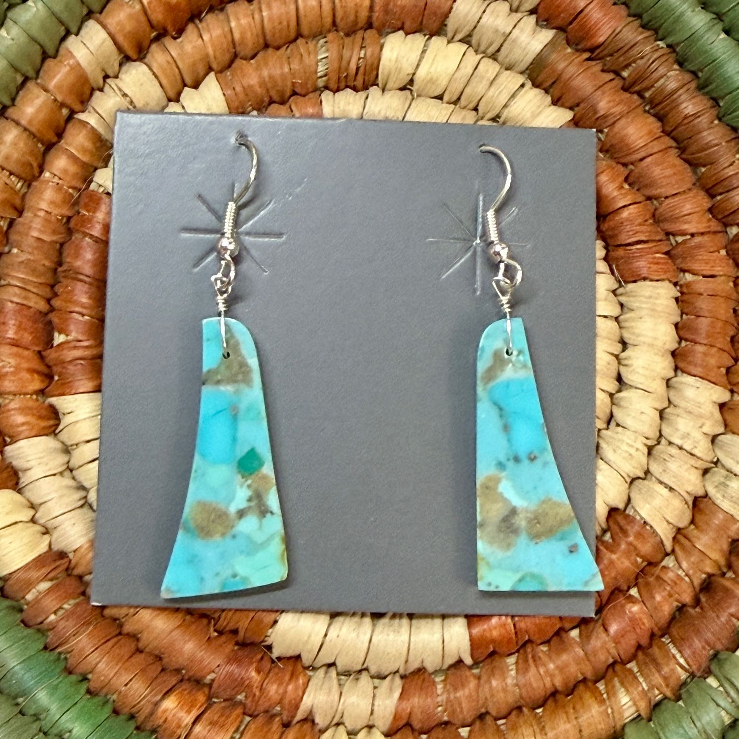Turquoise Slab Dangle Earring