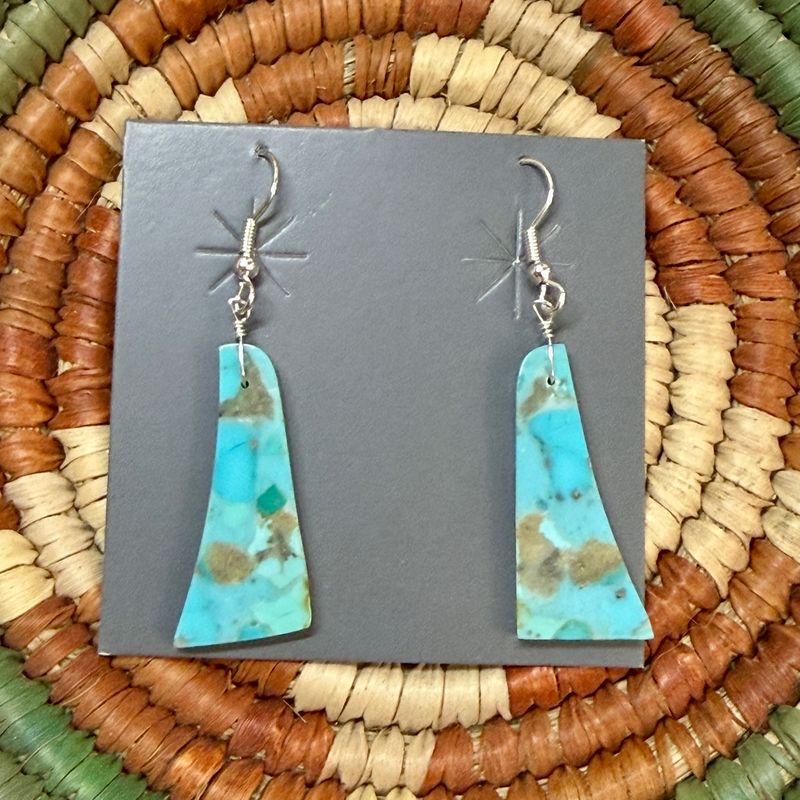 Turquoise Slab Dangle Earring