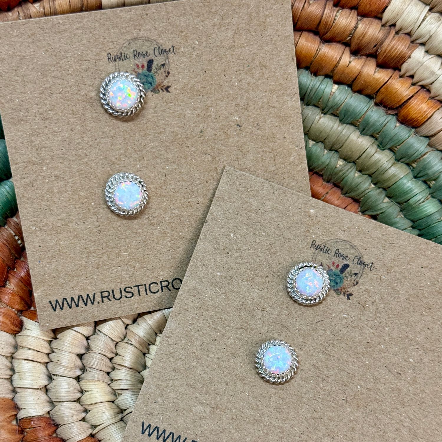 Opal Fire Post Earrings
