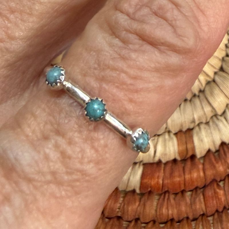 Turquoise 3 Stone Rings