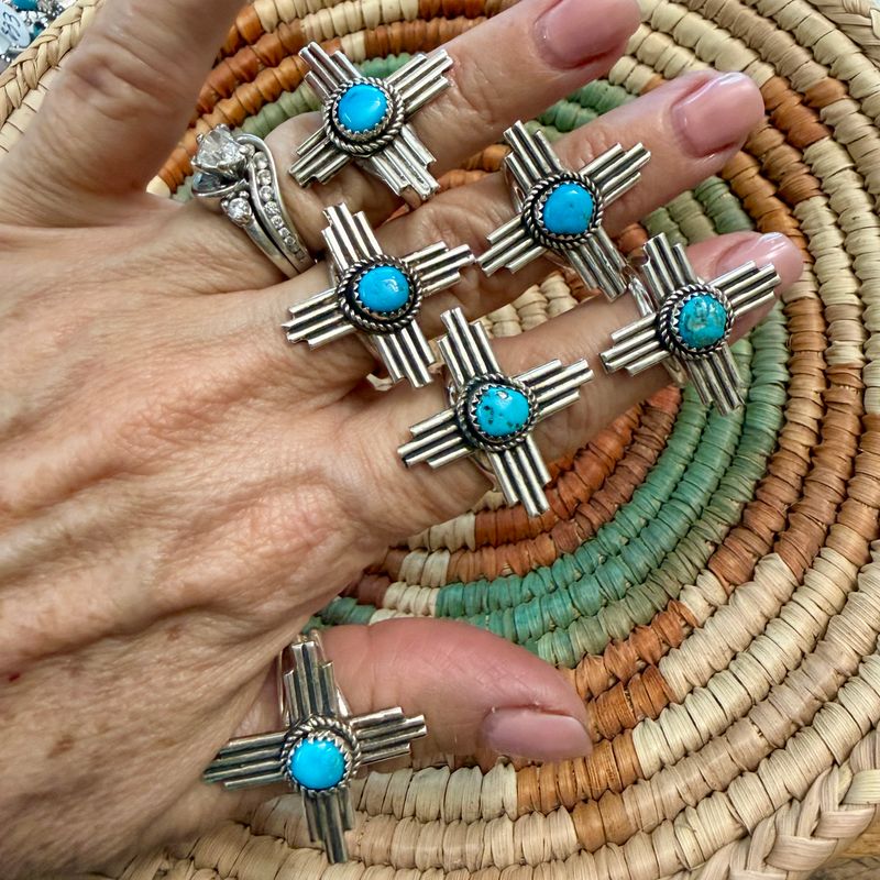 Turquoise Zia Rings 