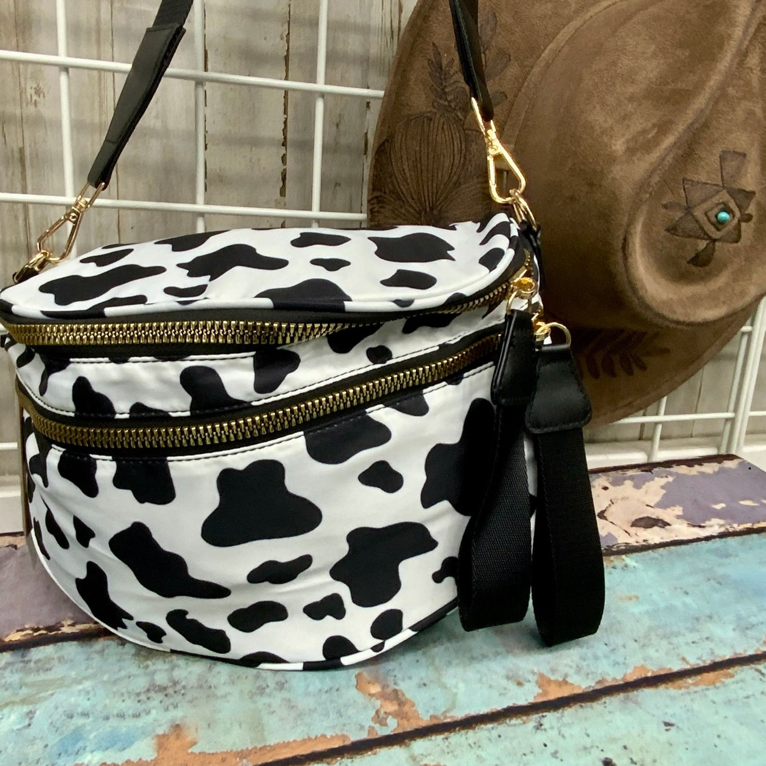 Black Cow Sling Bum Bag