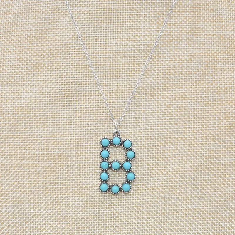 Turquoise Initial Fashion Necklaces