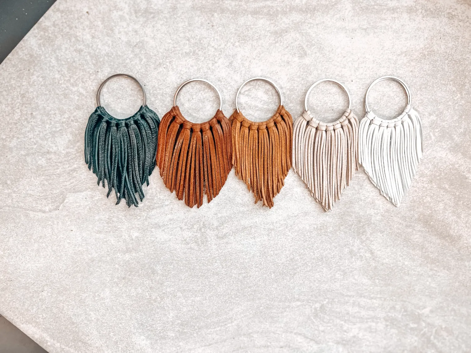 Camel Fringe Hoop Earrings