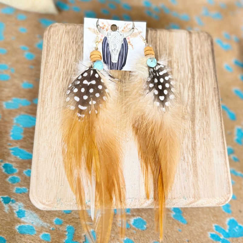 Boho Clear Water Feather Earrings