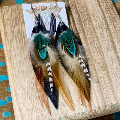 Black Kalispell Feather Earrings