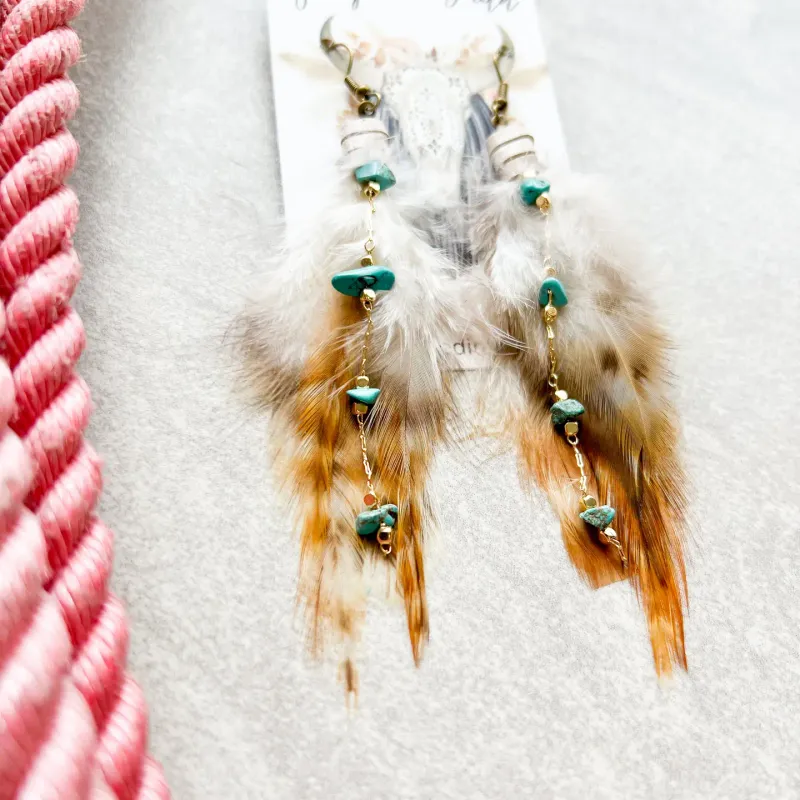 Mini Boho Feather Earrings