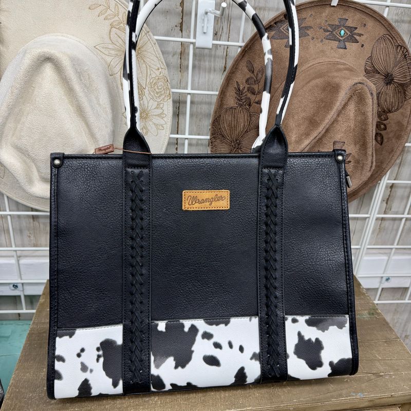 Wrangler Black Cow Tote Bag