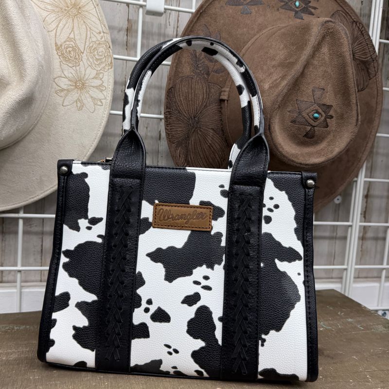 Wrangler Black Cow Print Crossbody Bag 
