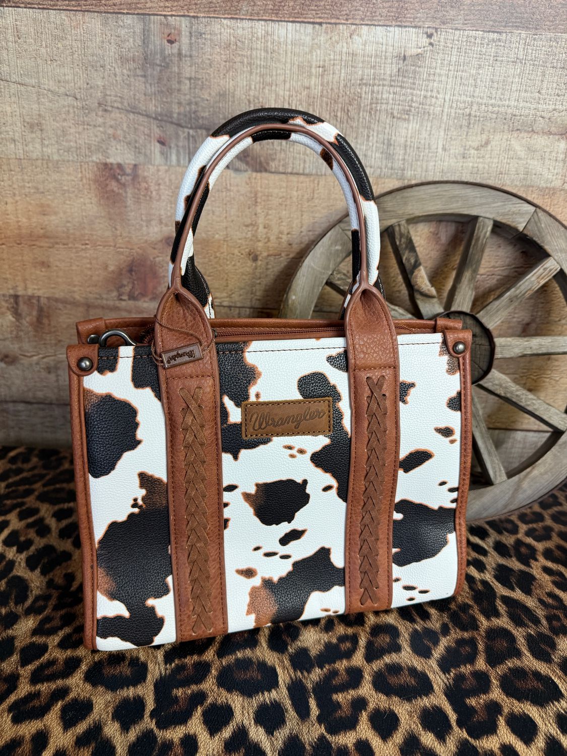 Wrangler Brown Cow Print Crossbody