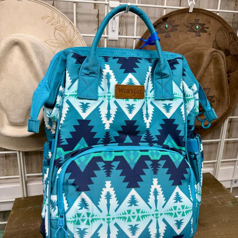 Wrangler Blue Chevron Backpack - Diaper Bag 
