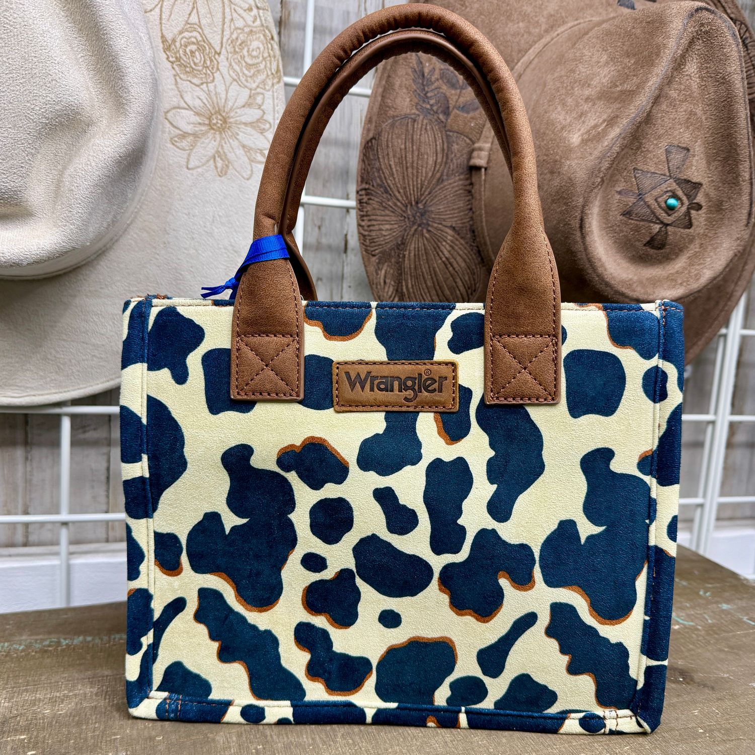Wrangler Cream-Cow Print Crossbody