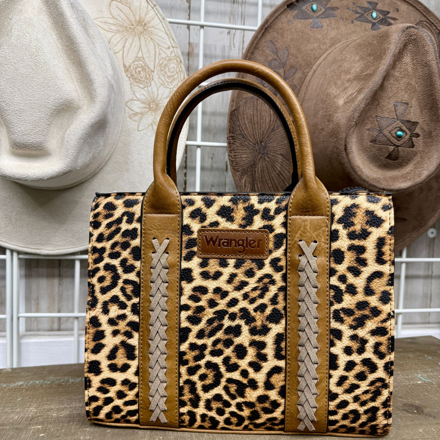 Wrangler Leopard Print Tote Crossbody