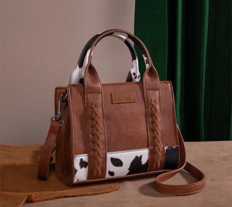 Wrangler Brown Cow Print Crossbody Bag 