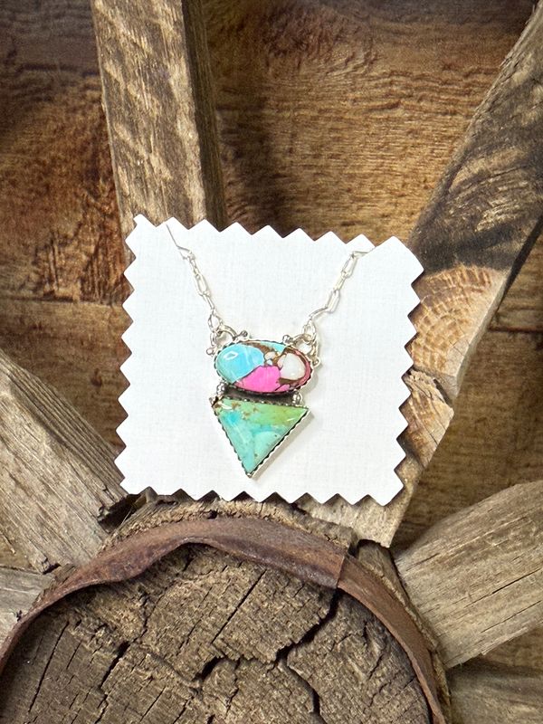 Triangle Candy Turquoise Necklace 