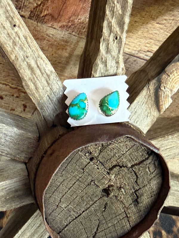 Raindrop Turquoise Stud Earrings