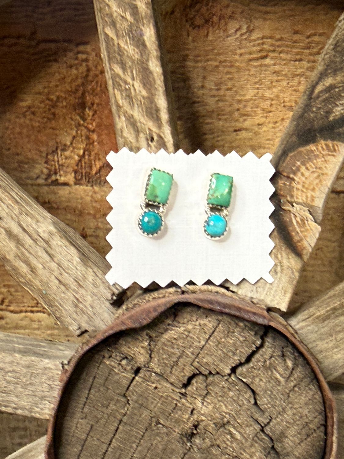 Green Turquoise Stud Earrings