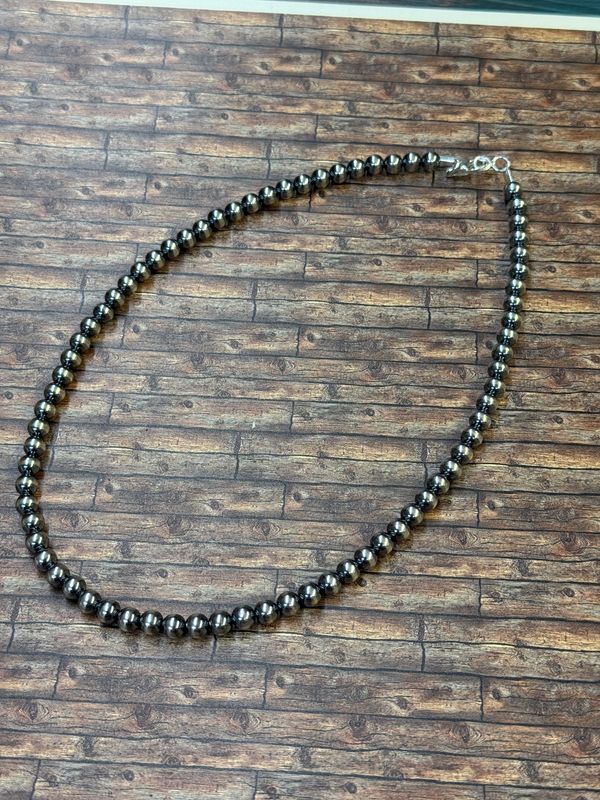 18” 4mm Sterling Pearls Necklace with Turquoise