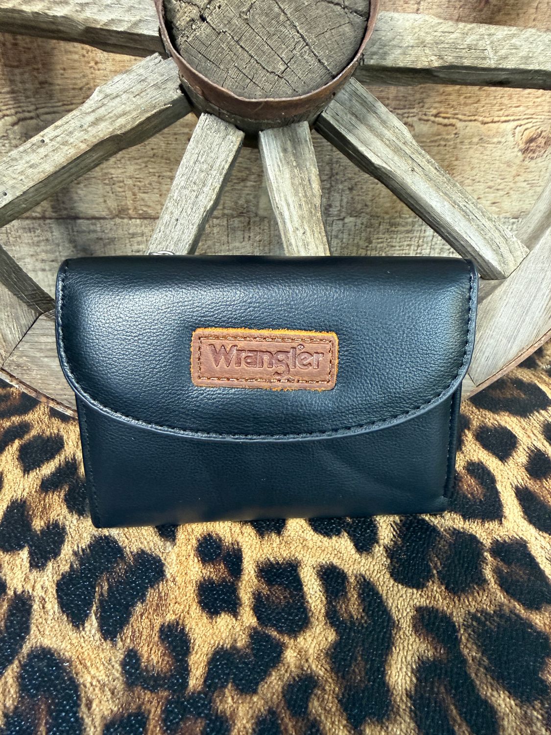 Wrangler Trifold Black Wallet 