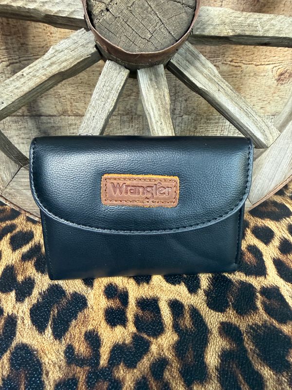 Wrangler Trifold Black Wallet 