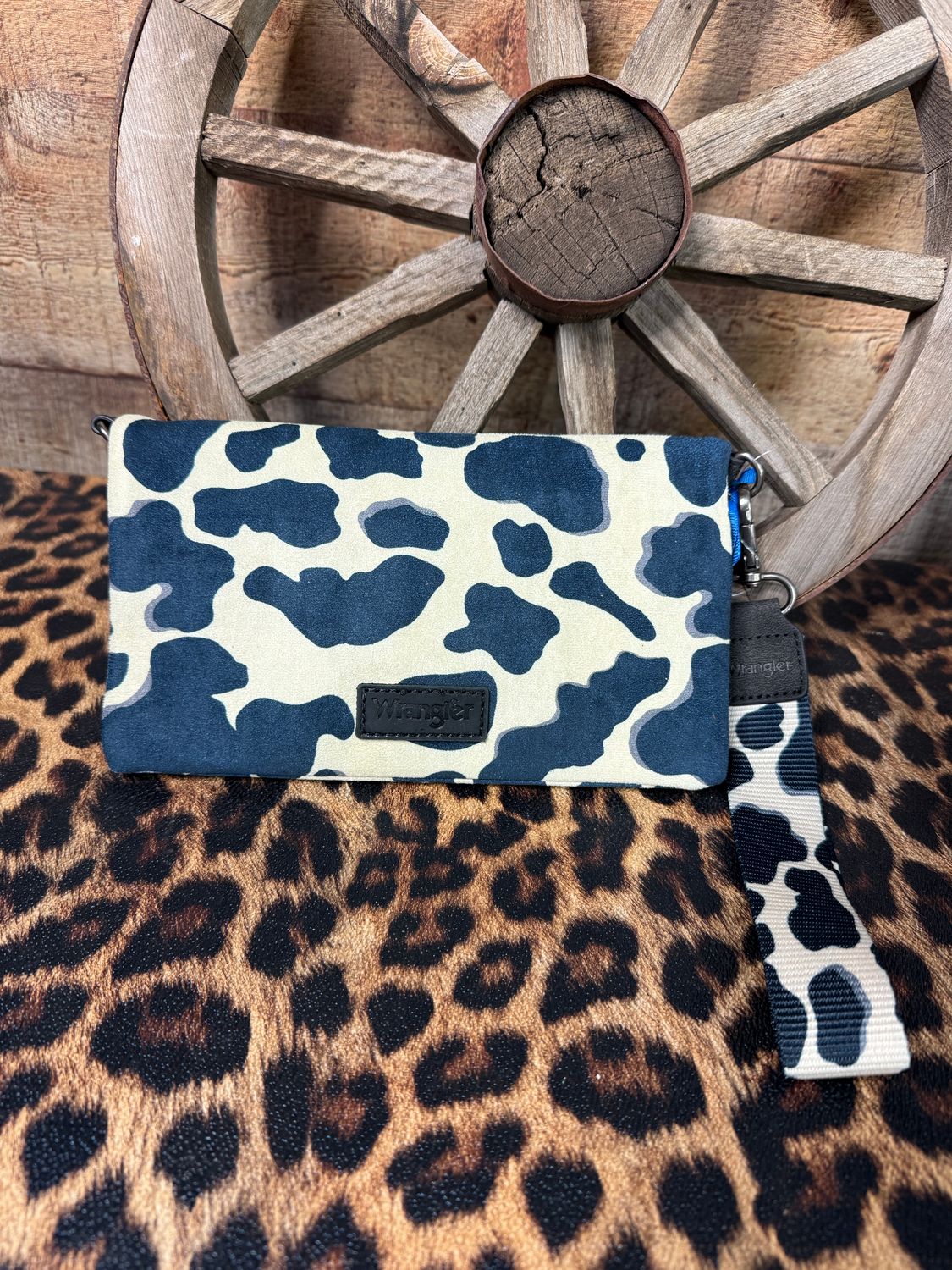 Wrangler Cowprint Wallet Crossbody Bag