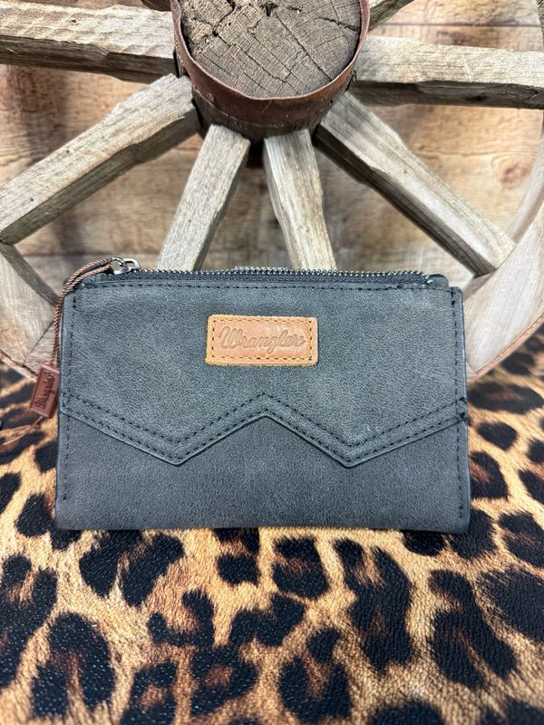 Wrangler W Stitched Black Wallet