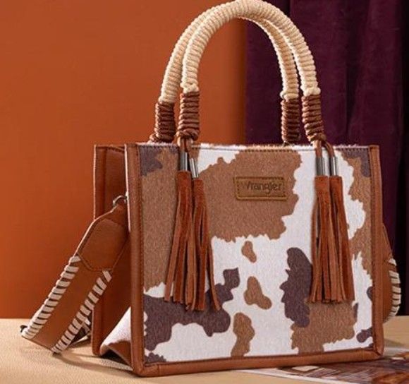 Brown Wrangler Cow Tote Bag
