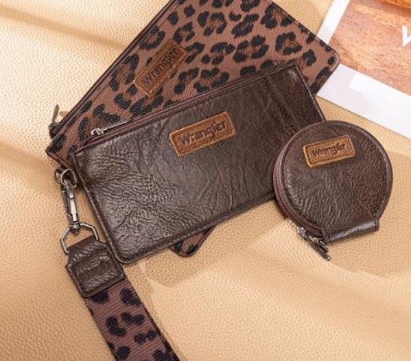 Coffee Leopard Wristlet
