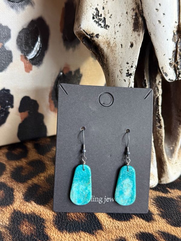 Turquoise Slab Earrings #3