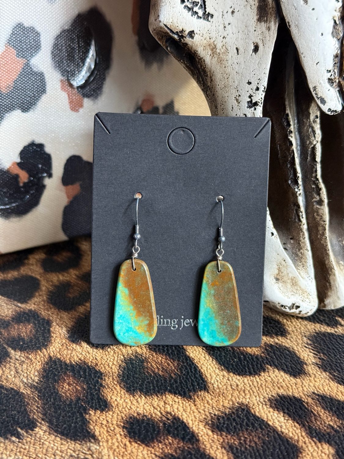 Turquoise Slab Earrings #4