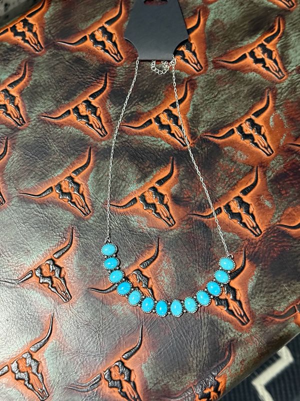 Half Circle Turquoise Fashion Necklace 