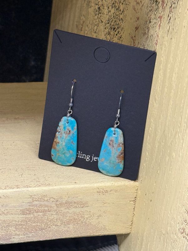 Turquoise Slab Earrings #10