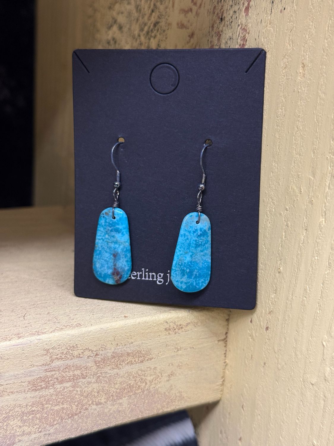 Turquoise Slab Earrings #14 