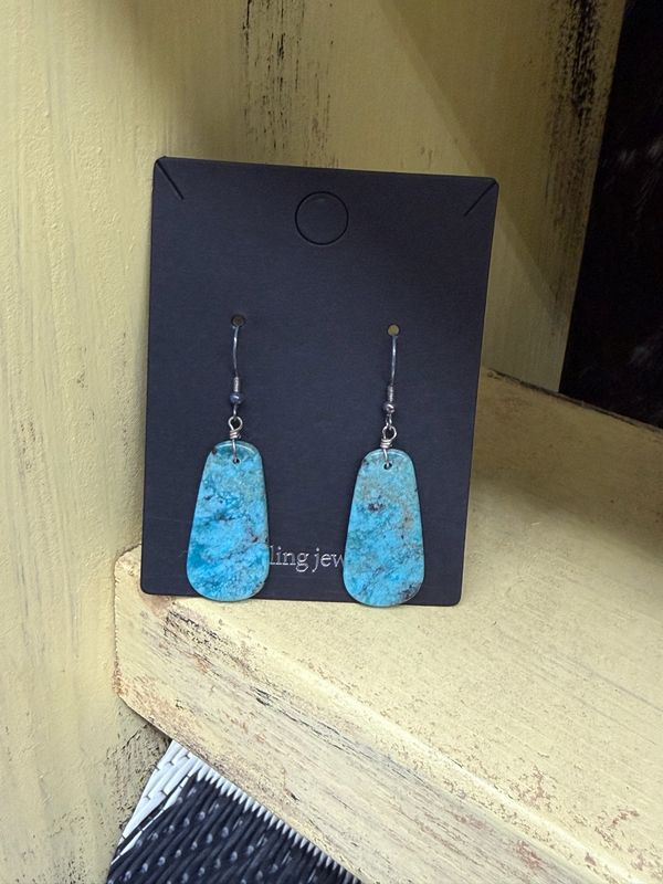 Turquoise Slab Earrings #5