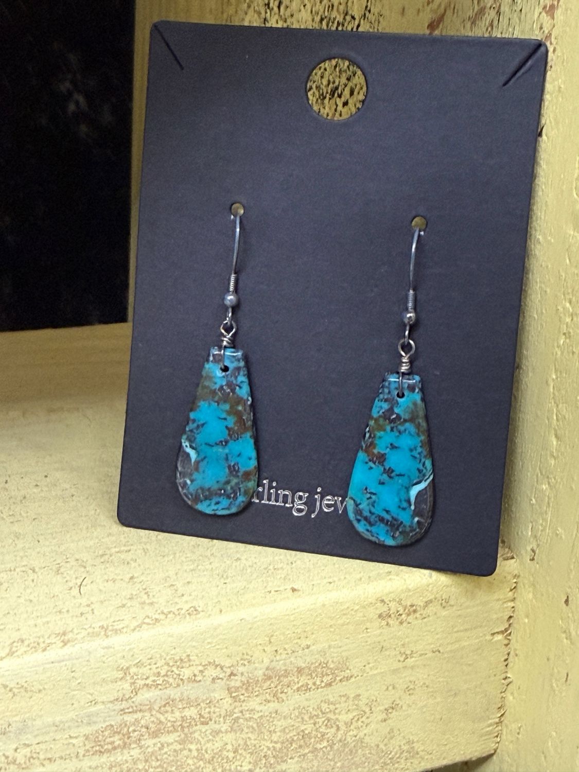 Turquoise Slab Earrings #15