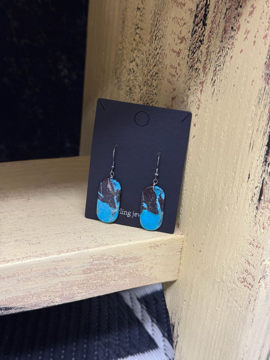 Turquoise Slab Earrings #7