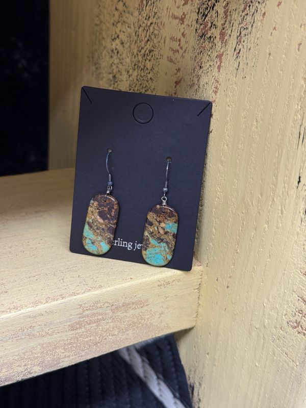 Turquoise Slab Earrings #6