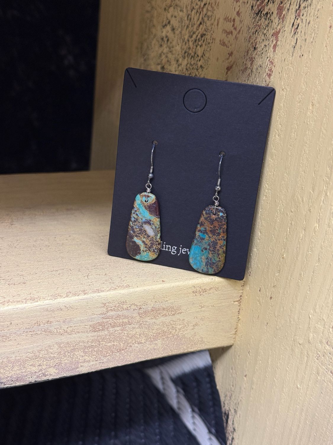 Turquoise Slab Earrings #9
