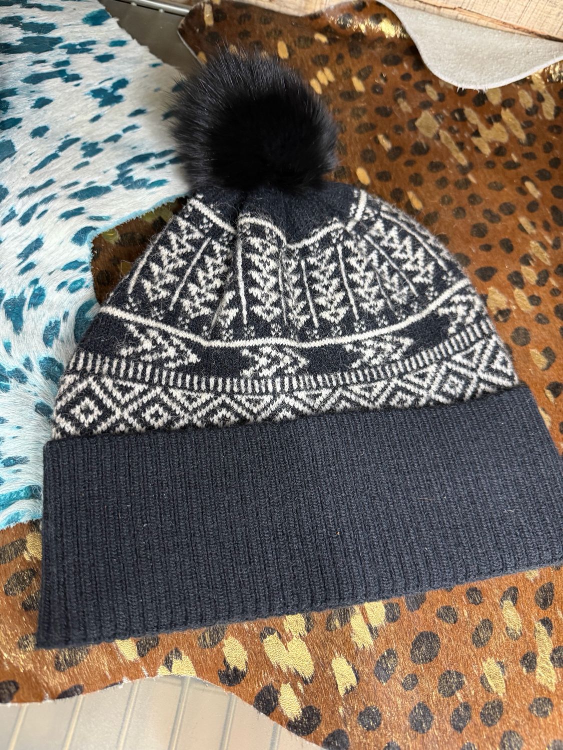 Black Aztec Beanie