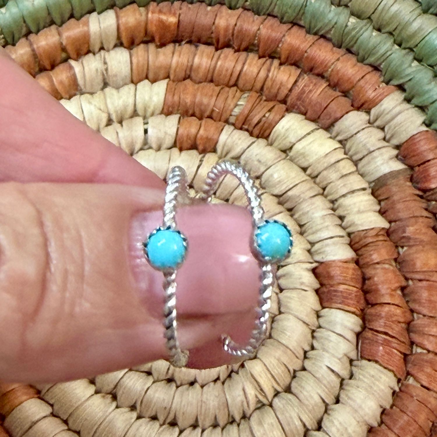 Twisted Turquoise Stacking Rings