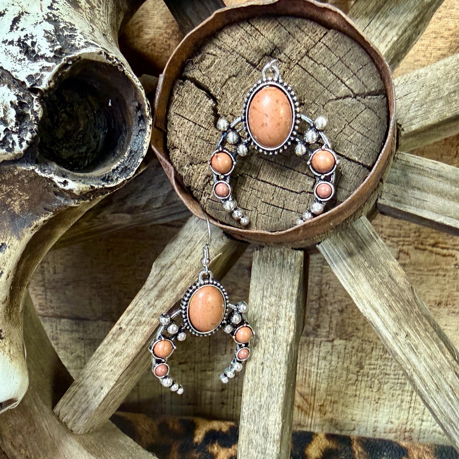 Brown Squash Blossom Earrings