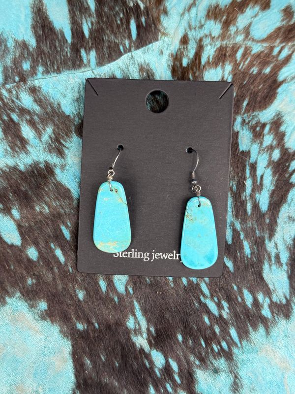 Turquoise Slab Earrings 