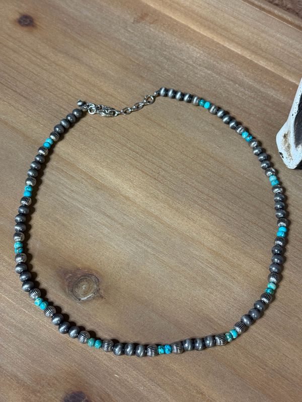 Western Navajo Pearl Bead Necklace