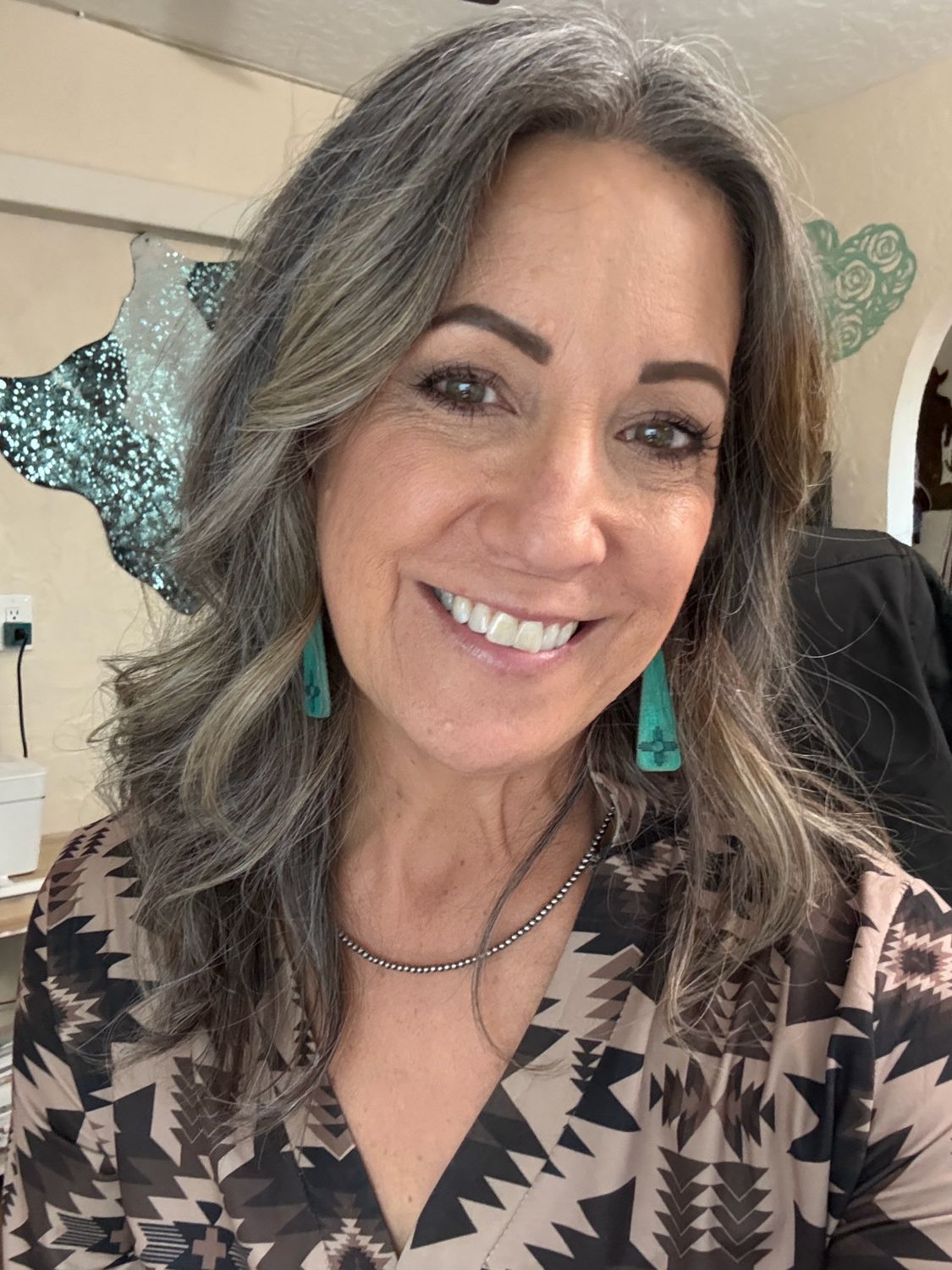 Teal Zia Drop Earrings