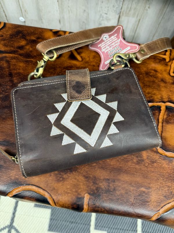 Aztec Stitched Wallet Crossbody