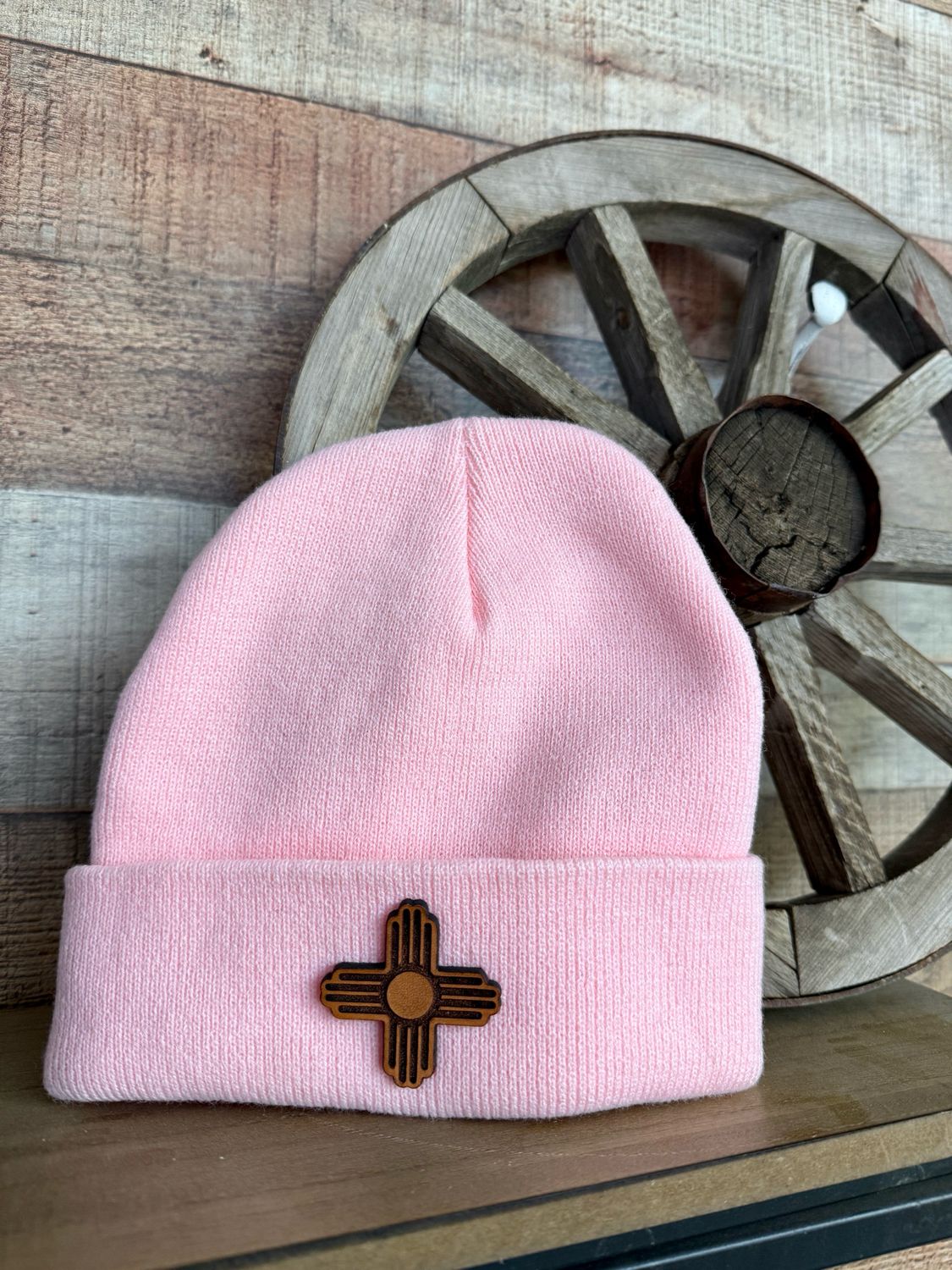 Pink Beanie With Zia Patch