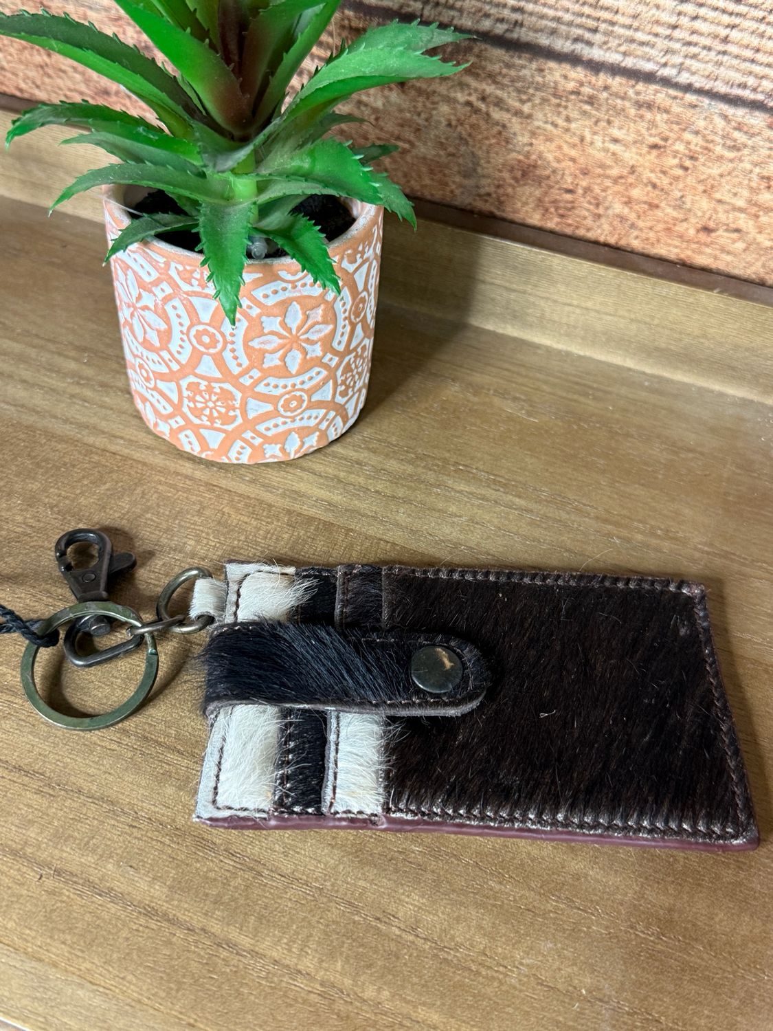 Cowhide Card Holder Key Chain