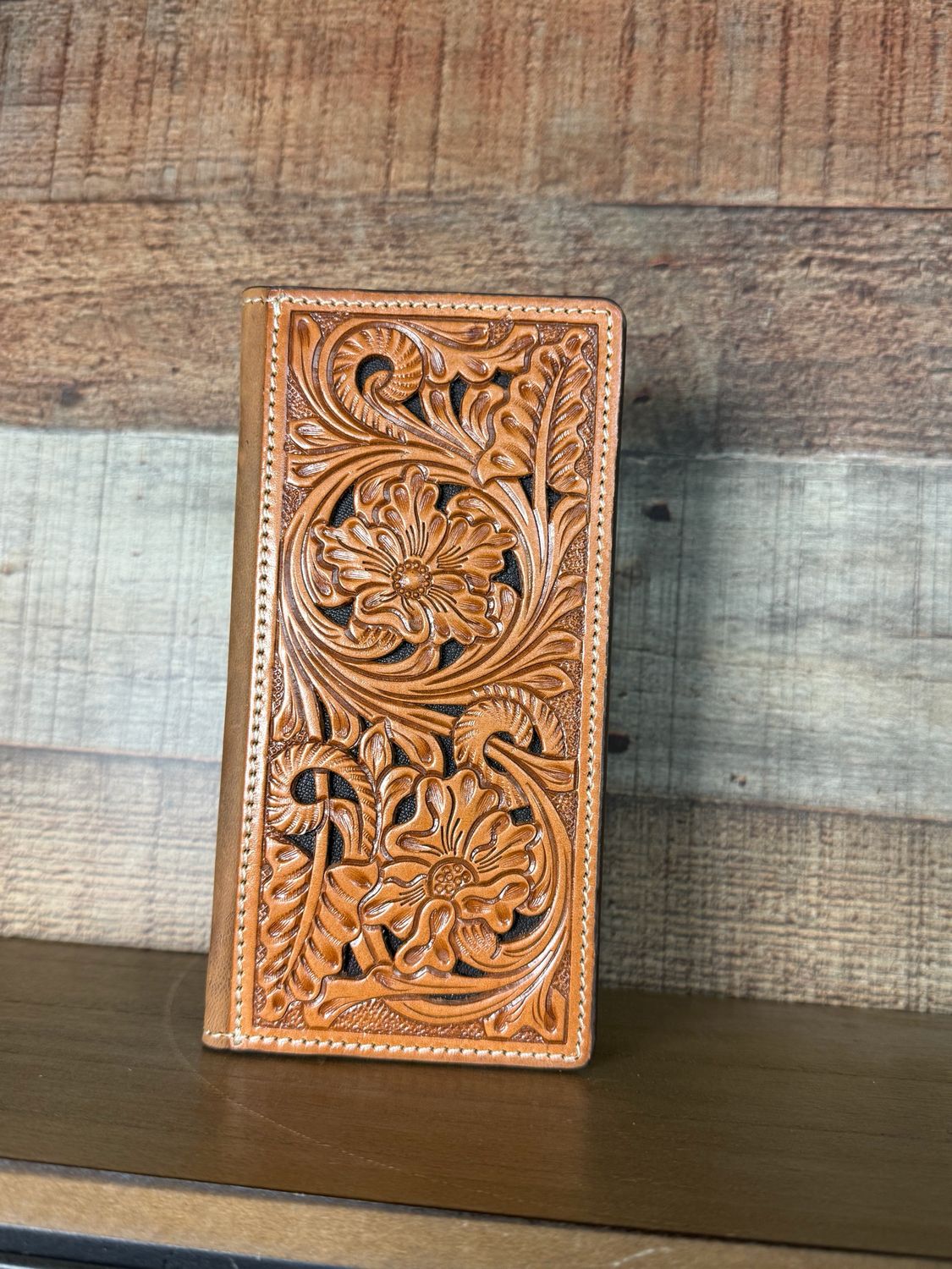 Tooled Long Leather Wallet 